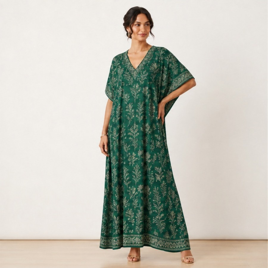 Desenli Yazlık Kaftan