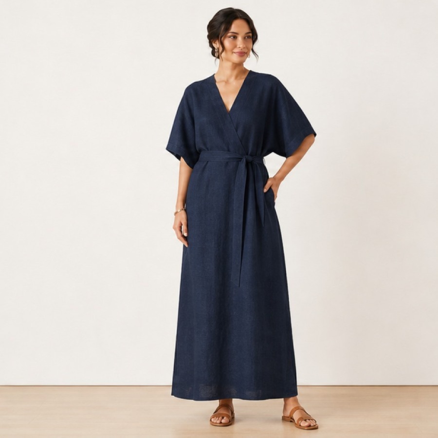 Keten Dokulu Kaftan