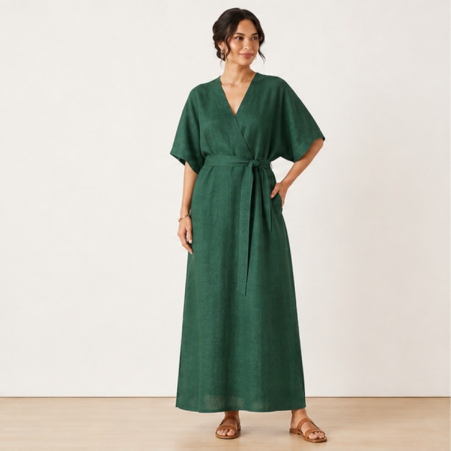 Keten Dokulu Kaftan